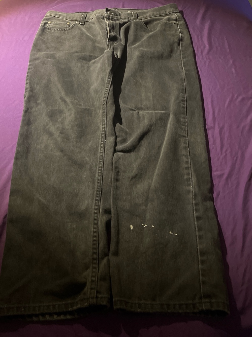 BAGGY Black George Skater Jeans with paint splatter
